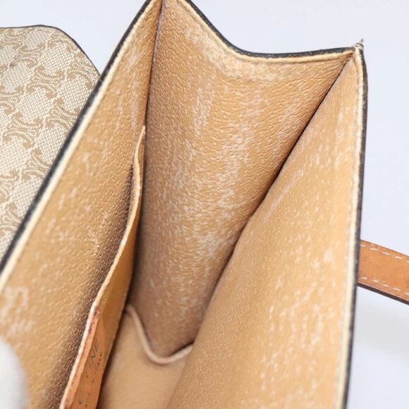 CELINE Macadam Canvas Hand Bag PVC Beige Gold Auth BA2310 - Picture 12 of 16